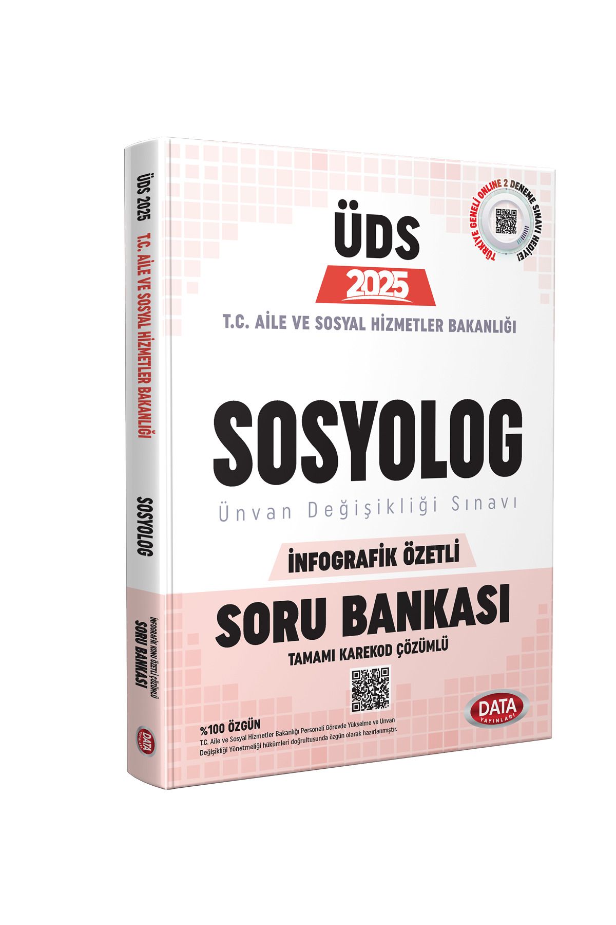 Data Yayınları 2025 T.C. Aile ve Sosyal Hizmetler Bakanlığı ÜDS SOSYOLOG Soru Bankası (İnfografik konu özetli