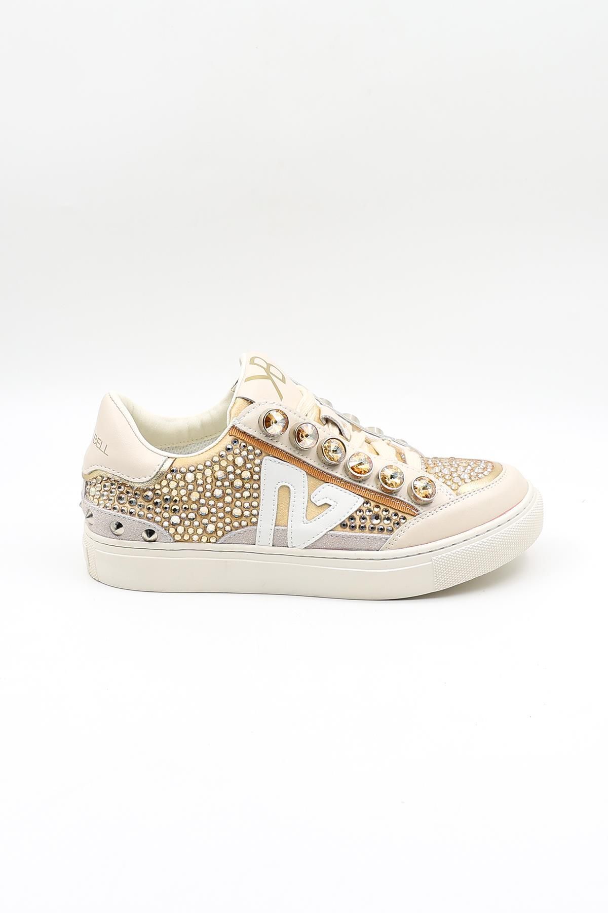 KRISTE BELL İthal Single Taşlı Model Kadın Sneakers Kb0043 Altın