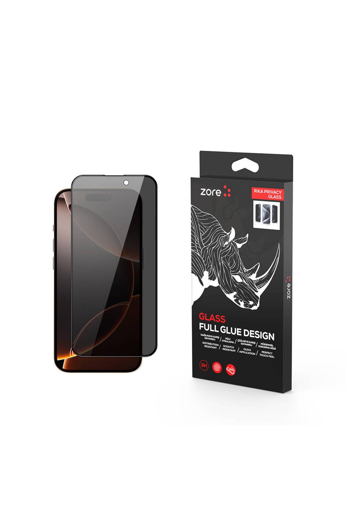 UMEYIR iPhone 16 Pro SYS Rika Premium Privacy Temperli Cam Ekran Koruyucu