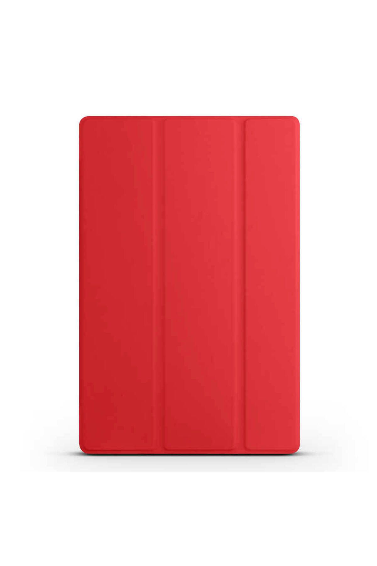 UMEYIR Galaxy Tab S9 FE Plus Uyumlu SYS Smart Cover Standlı 1-1 Kılıf-Kırmızı