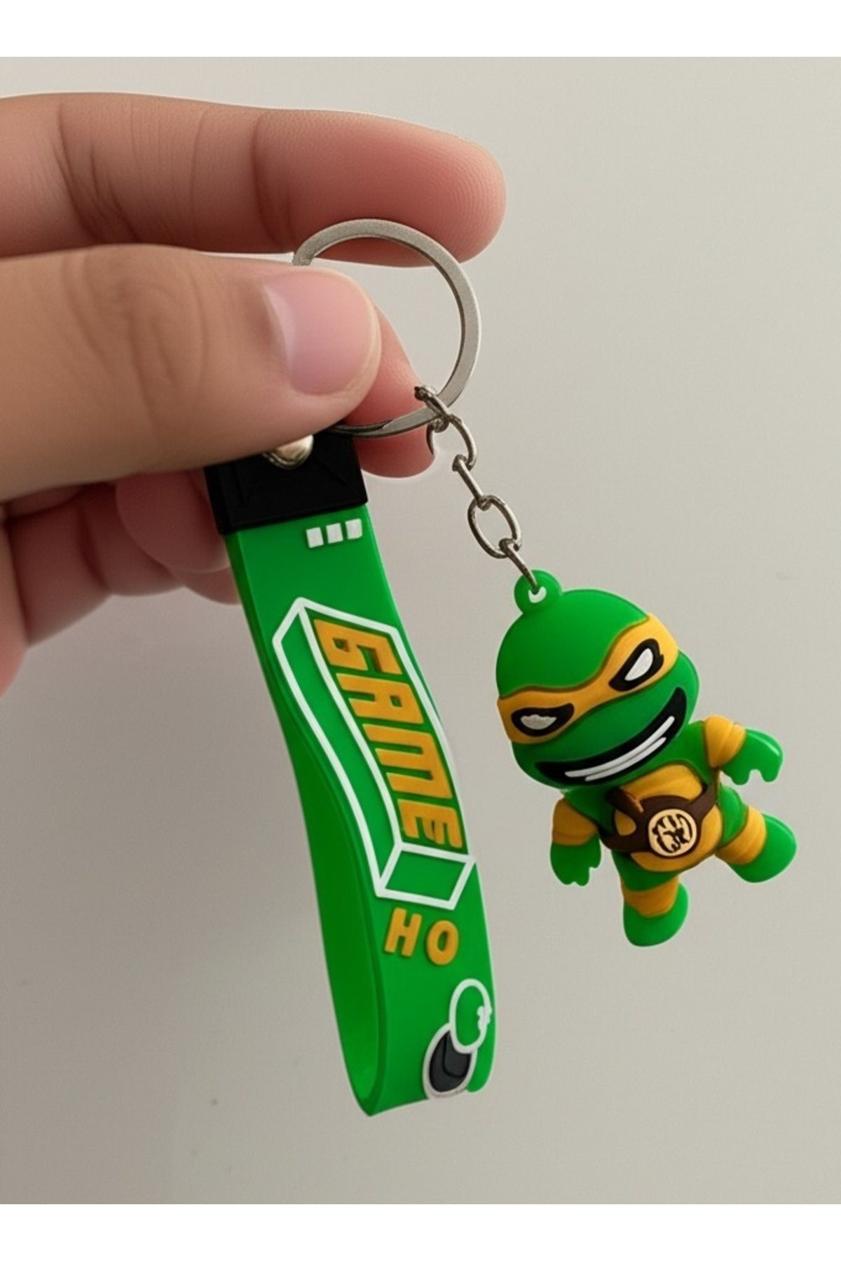 TAYEM Ninja Kaplumbağalar Michelangelo Anahtarlık, Silikonlu 3D Anahtarlık ve Çanta Aksesuarı