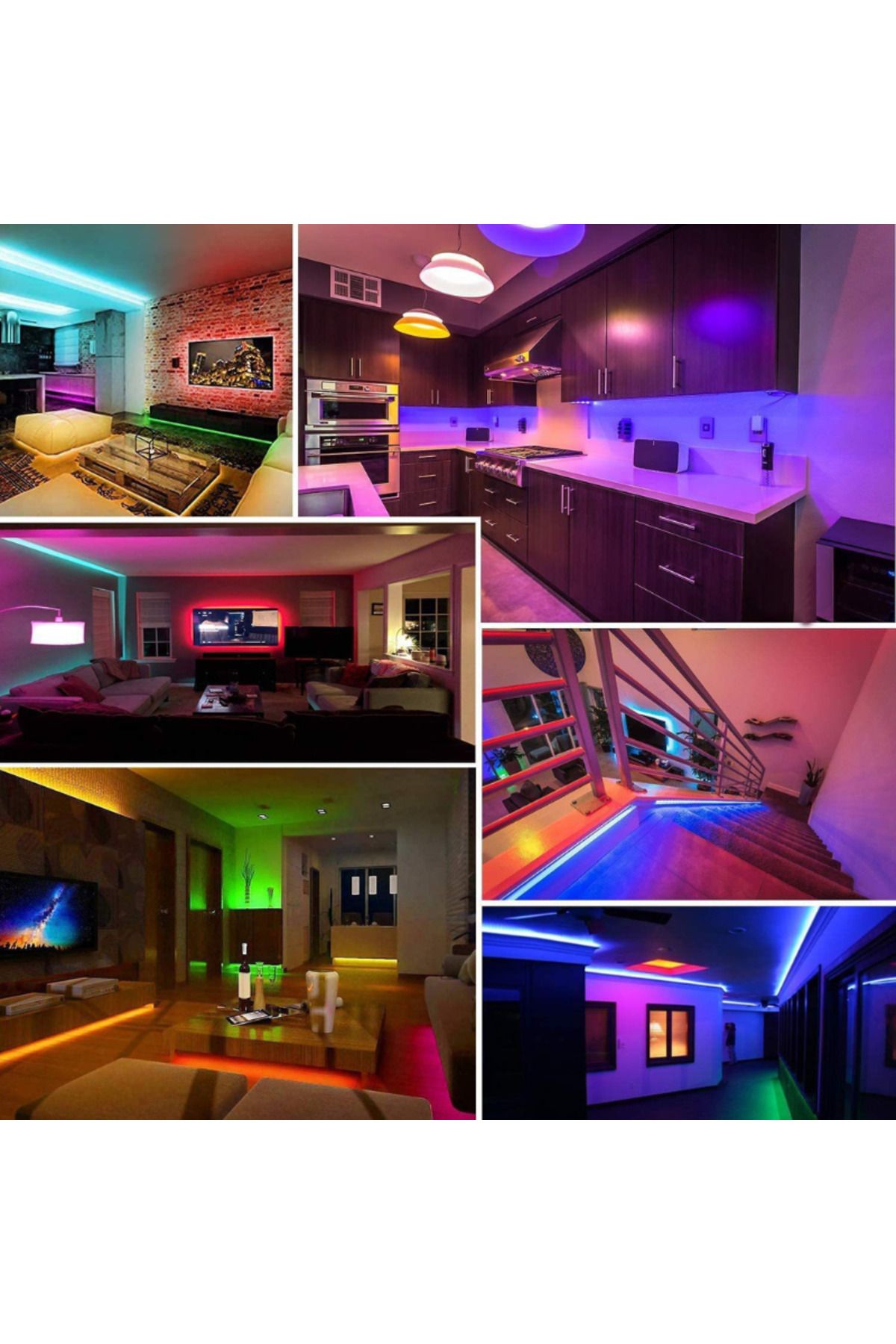 MaGeCa-Kit Banda Led 5050 Rgb, 10m, Control App/bluetooth/telecomanda, 12v, Multicolor 9