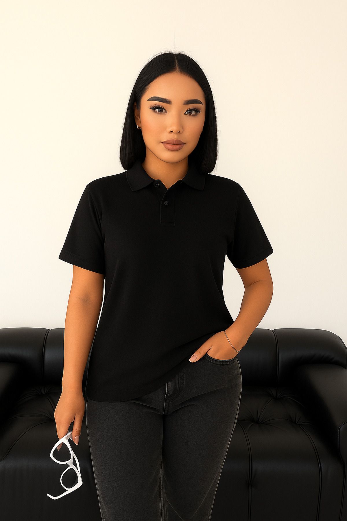 LC Waikiki %100 pamuk kadın polo yaka premium kalite pike kumaş tişört