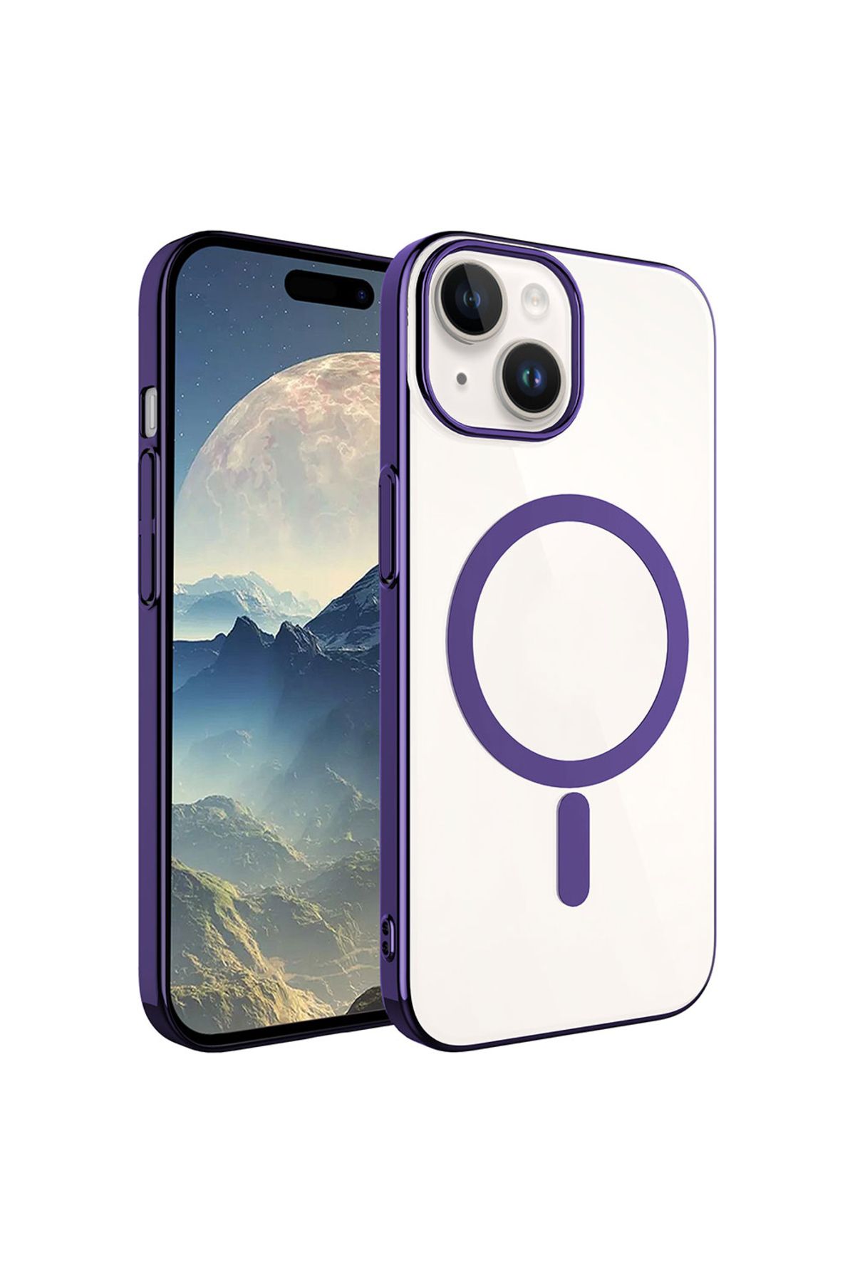 halkhouse İphone 15 Plus Kılıf Sert Wireless Şarj Özellikli Pixel Magsafe Kapak