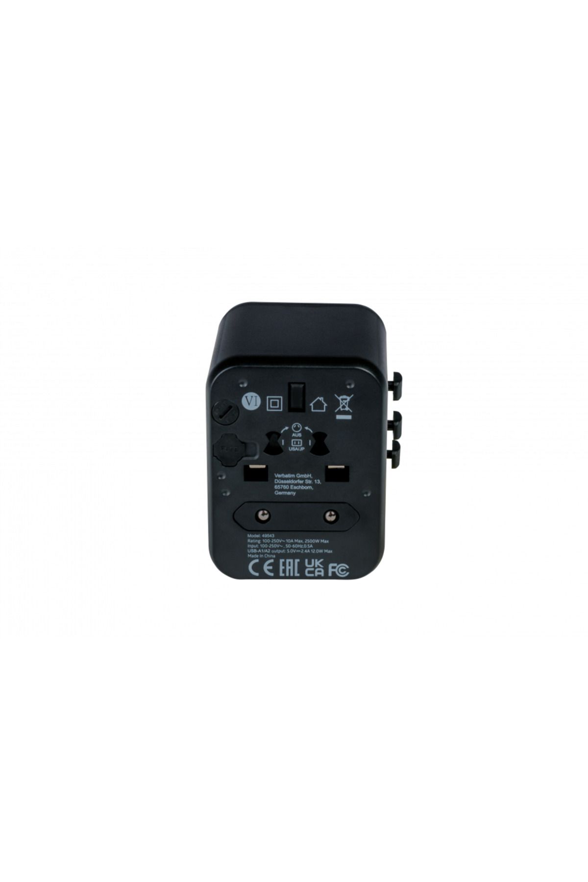 Verbatim CHR UT01 TRAVEL ADP 2XUSB A 49543