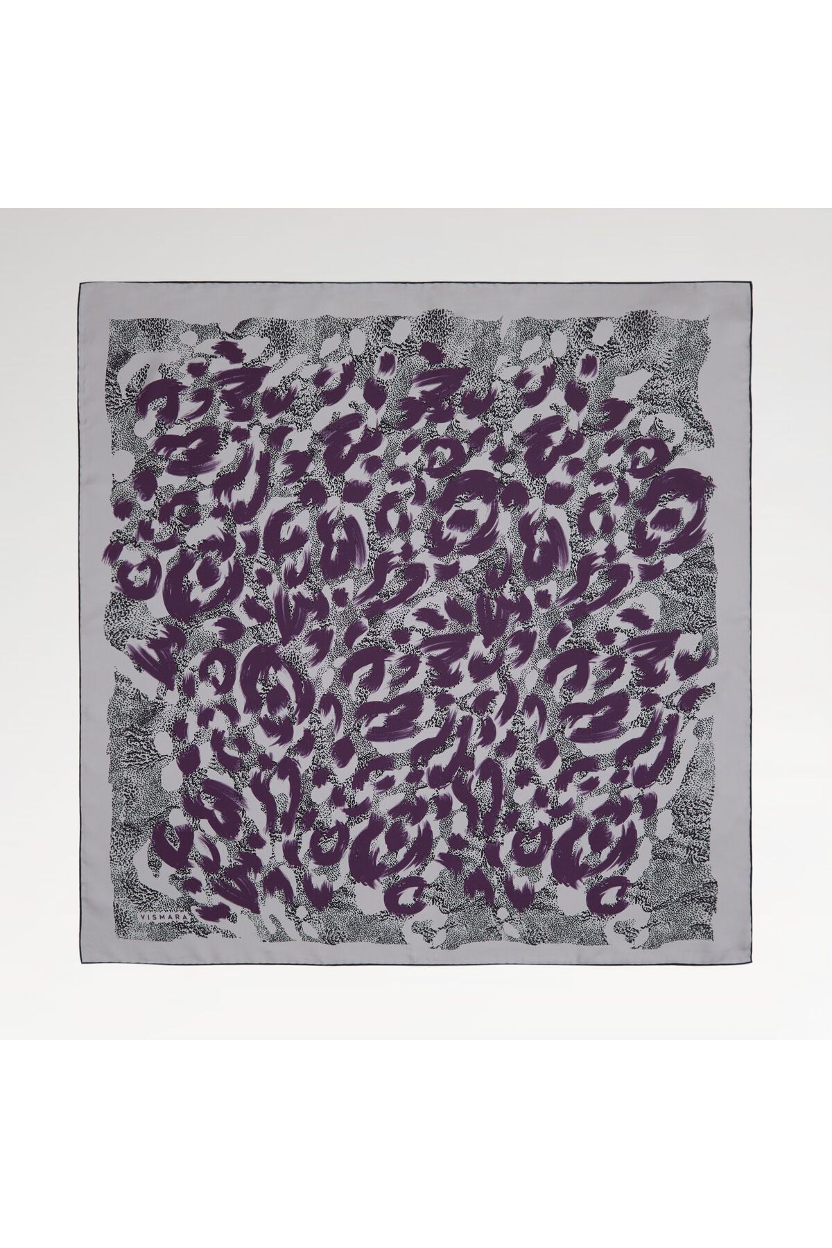 Vismara Mor Leopar Desenli Twill İpek Eşarp