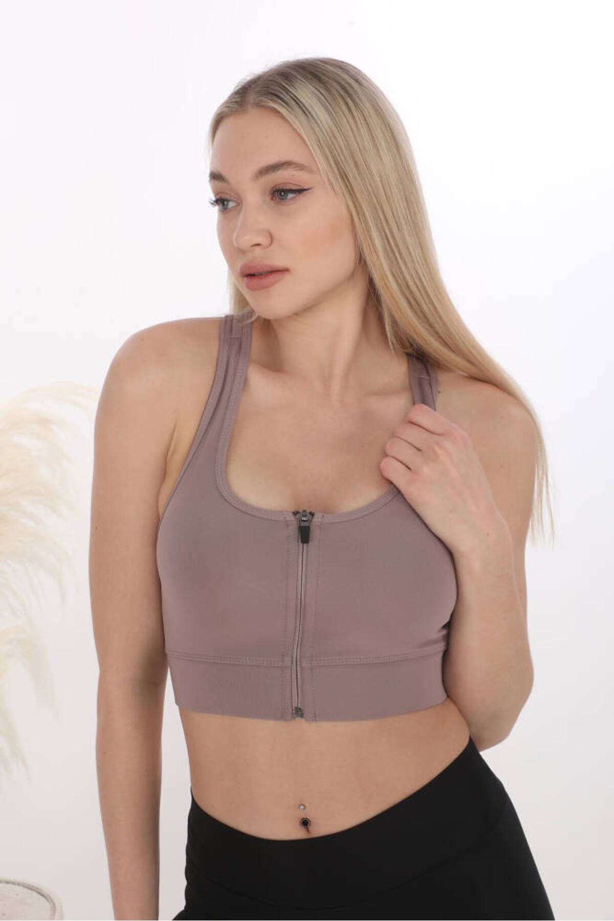 Star FORM ANGEL KADIN KALIN ASKILI FERMUARLI CROP BÜSTİYER