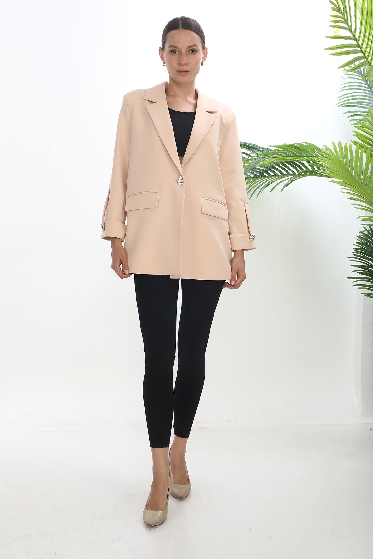 GND TEKSTİL GND Dabıl Oversize Blazer Ceket Apolet Detaylı 8150