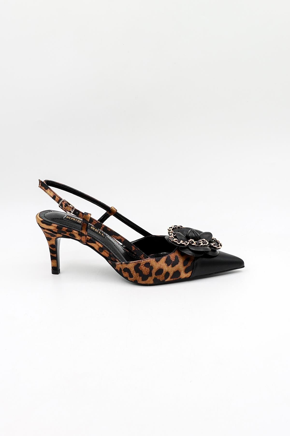 KRISTE BELL İthal Gül Toka Ince Topuk Ayakkabı Kb4003 Leopar