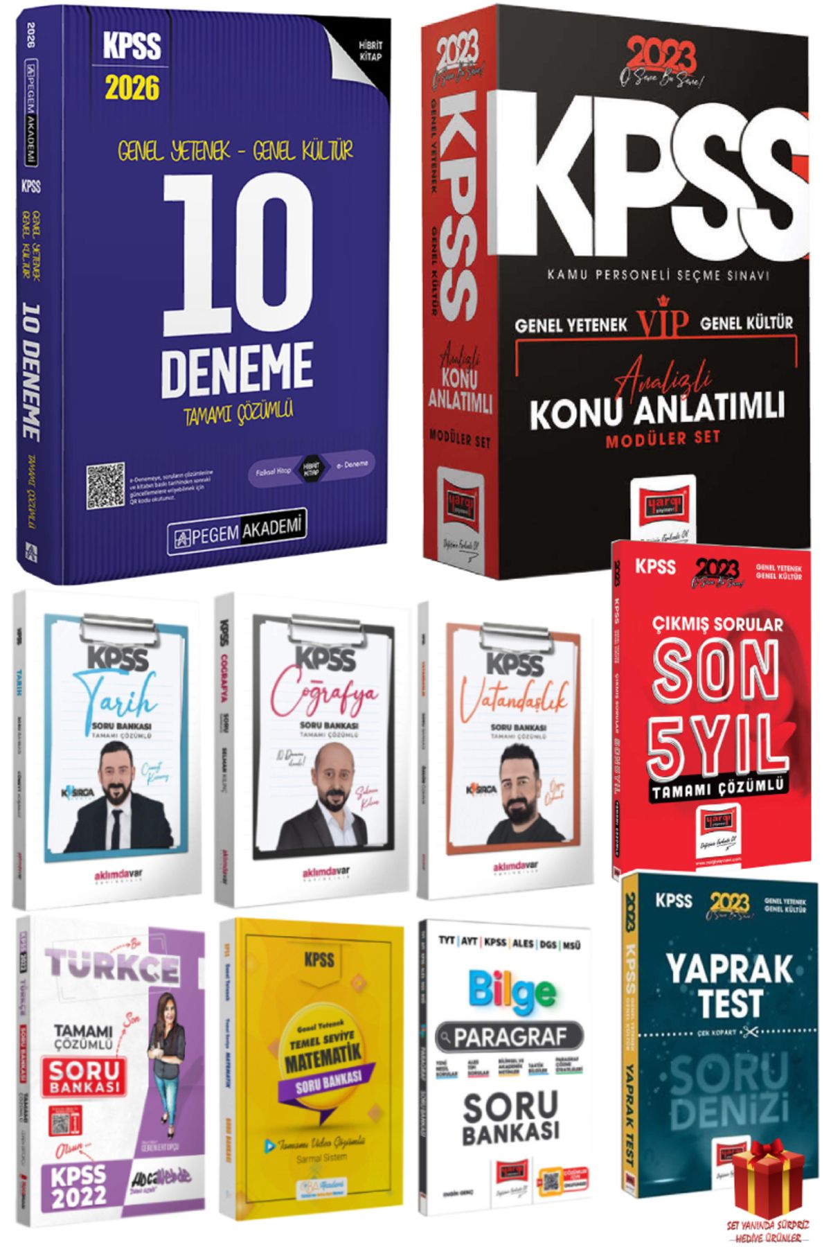 Pegem Akademi Yayıncılık 2026 Pegem KPSS 10 Deneme+Yargı GYGK Konu Anlatım+Aklımdavar GYGK Soru Bankası+Çıkmış +Yaprak