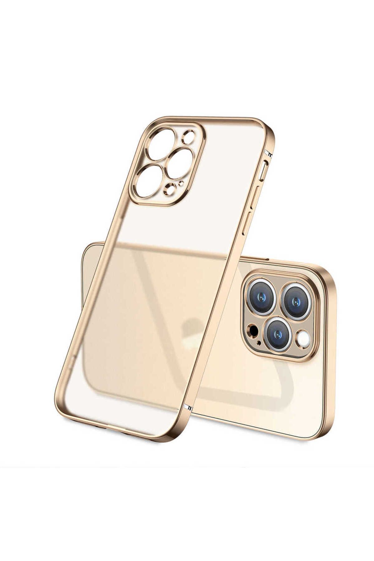 System Com iPhone 12 Pro Max Uyumlu SYS Mat Gbox Kılıf-Gold