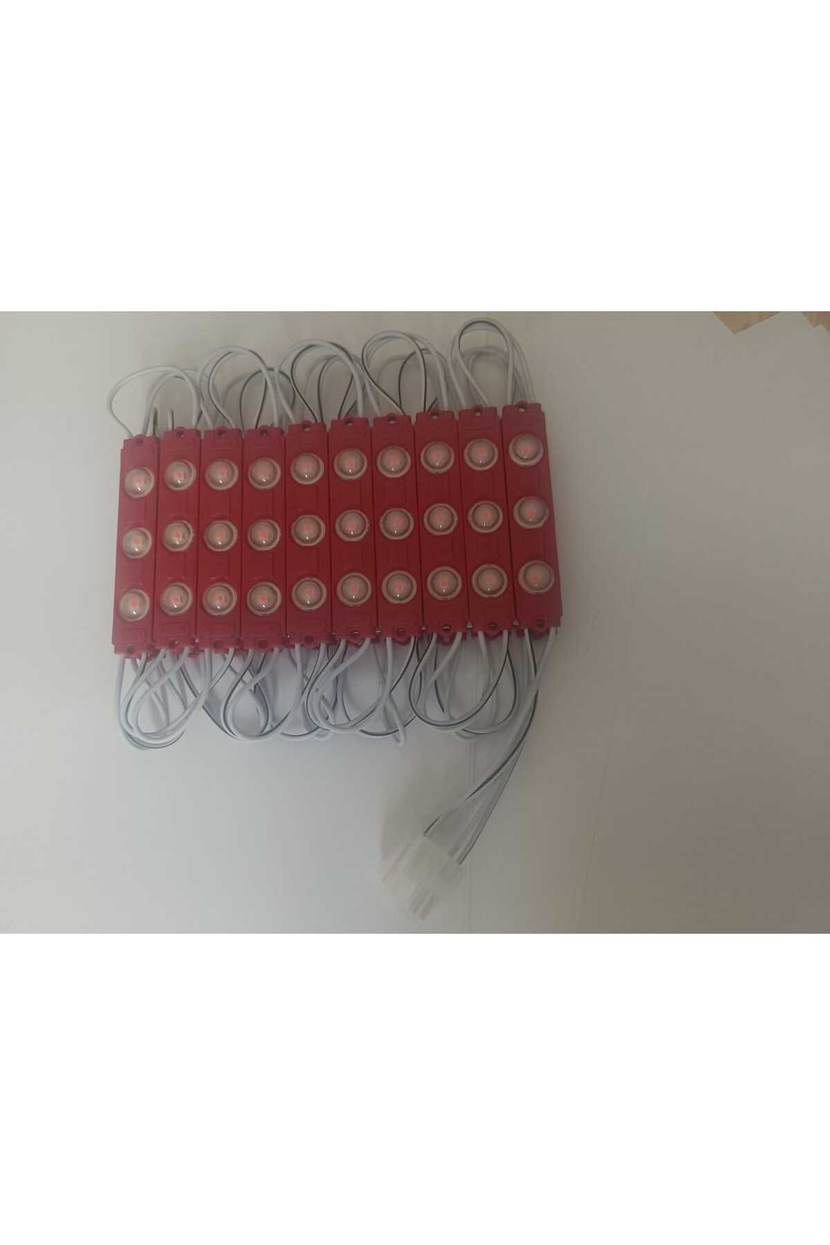 ERM 220 V 2 W 3’lü Lensli 2835 Reklamcı Modül LED – Kırmızı | Şebekeye Direkt Bağlanan IP65 (10Adet)