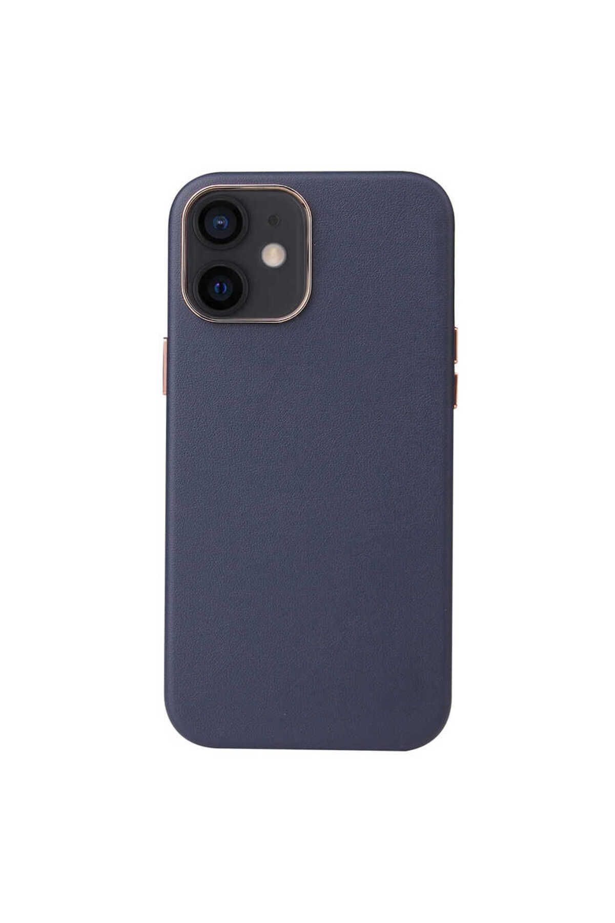 System Com iPhone 12 Mini Uyumlu SYS Leathersafe Wireless Kılıf-Lacivert