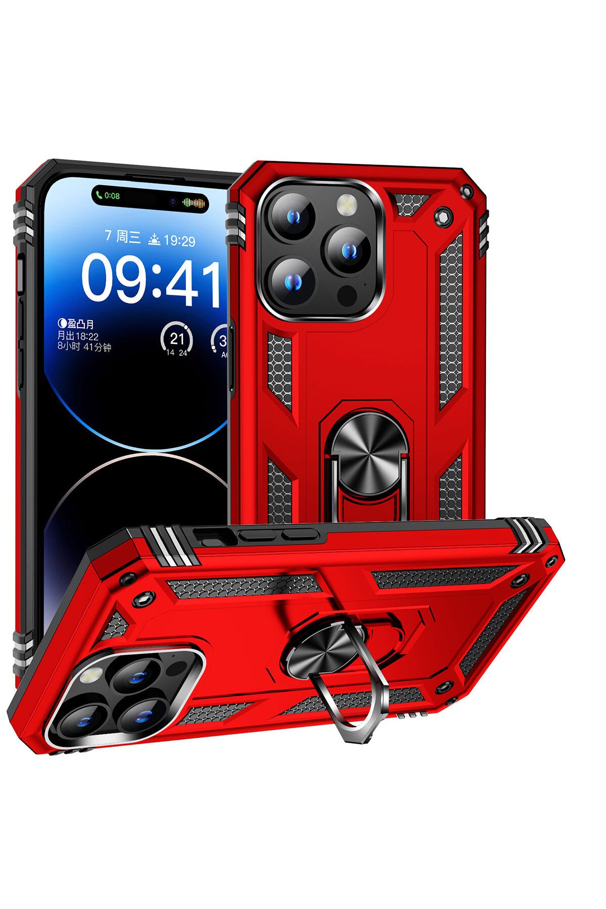 System Com iPhone 15 Pro Max Uyumlu SYS Vega Kılıf-Kırmızı