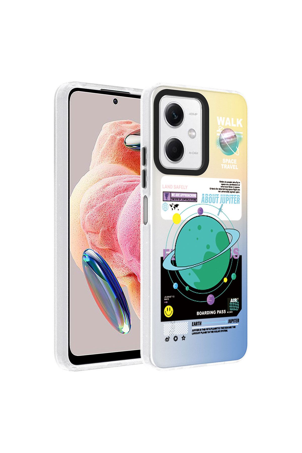 System Com Redmi Note 12 4G Kılıf Desenli SYS Dragon Sert Kapak - Gezegen