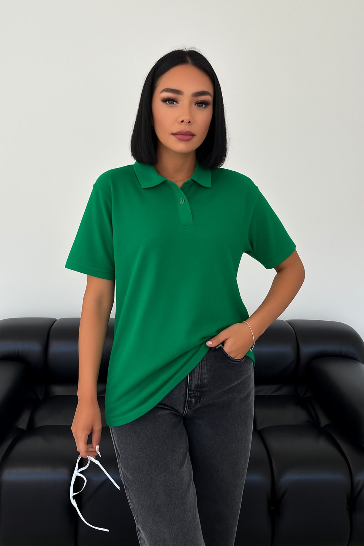 LC Waikiki %100 pamuk kadın polo yaka premium kalite pike kumaş tişört