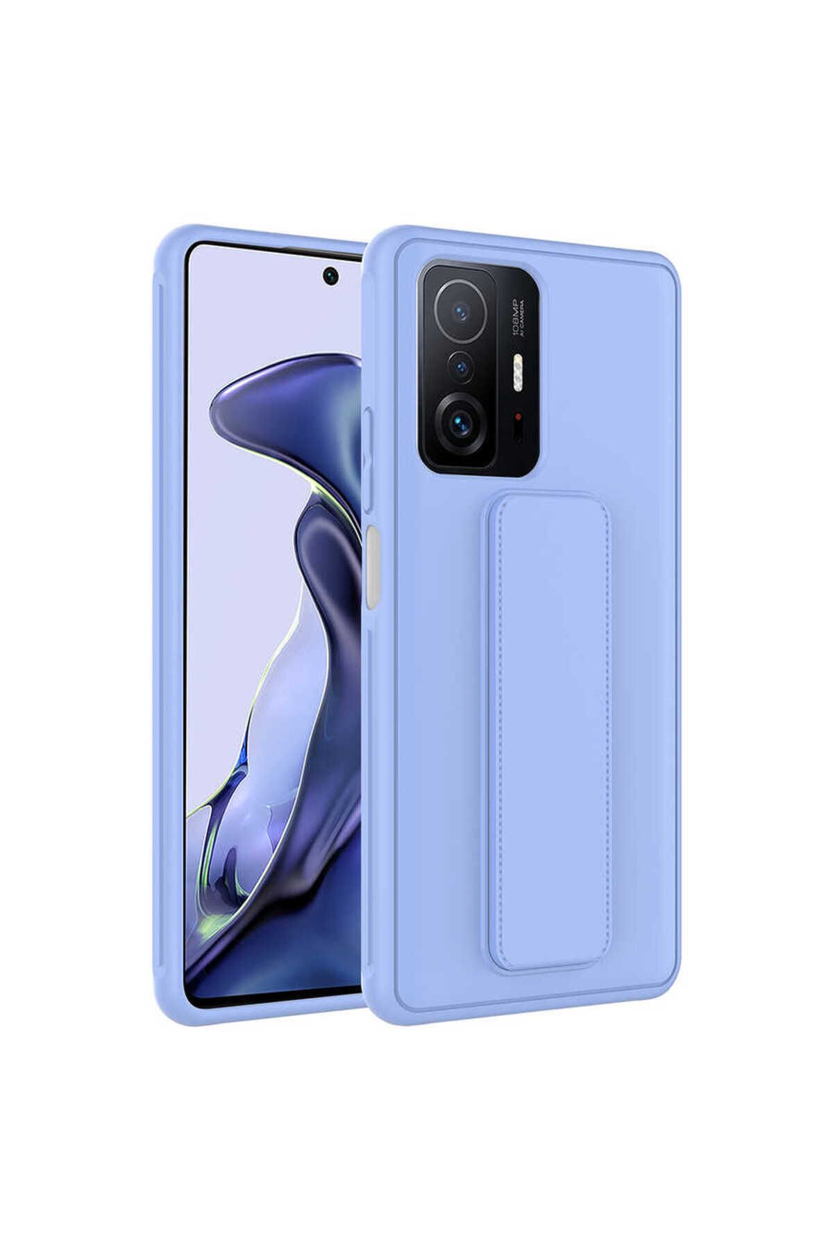 System Com Mi 11T Pro 5G Kılıf SYS Qstand Kapak - Lila