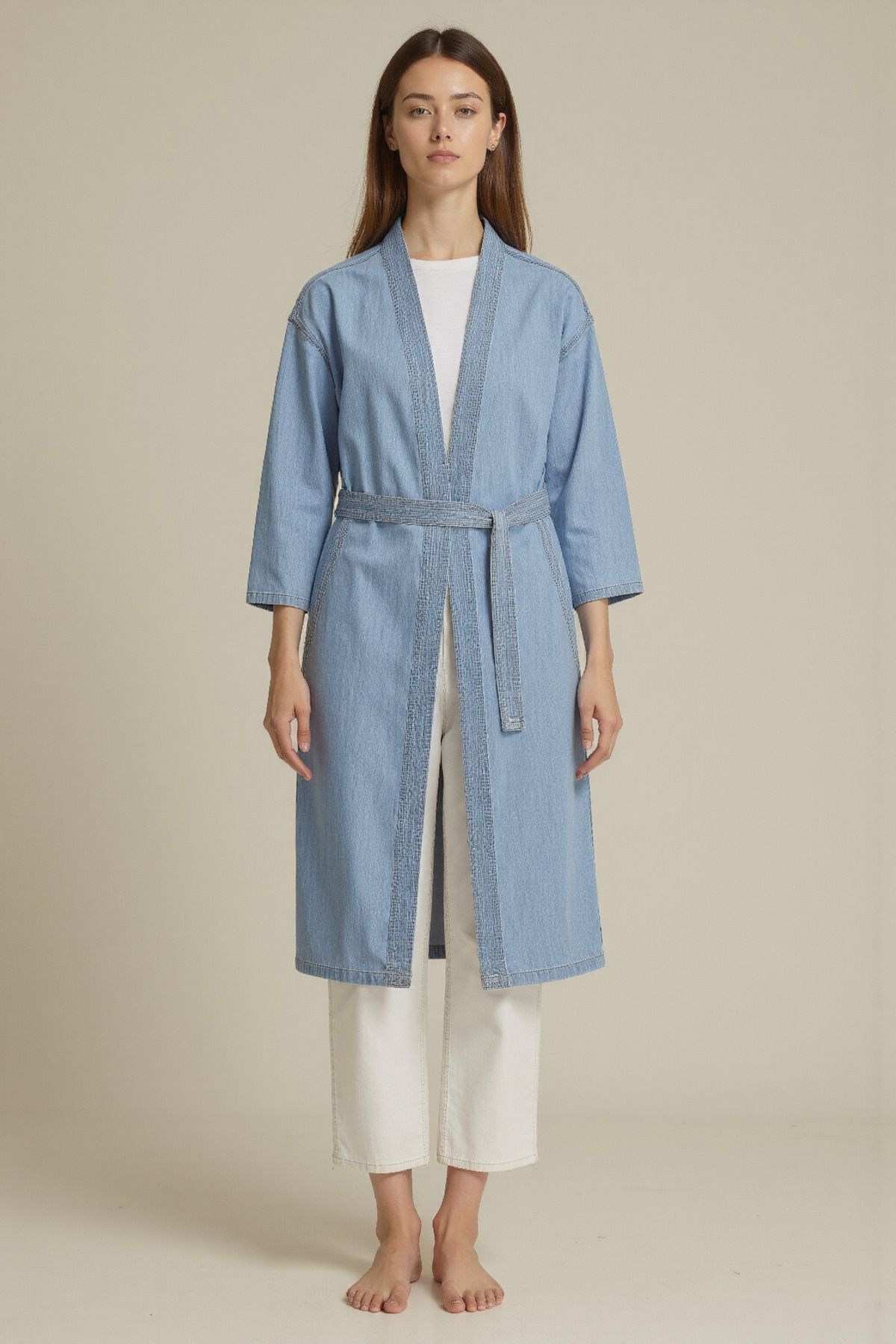 ENZİM JEANS Kadın Denim Kimono