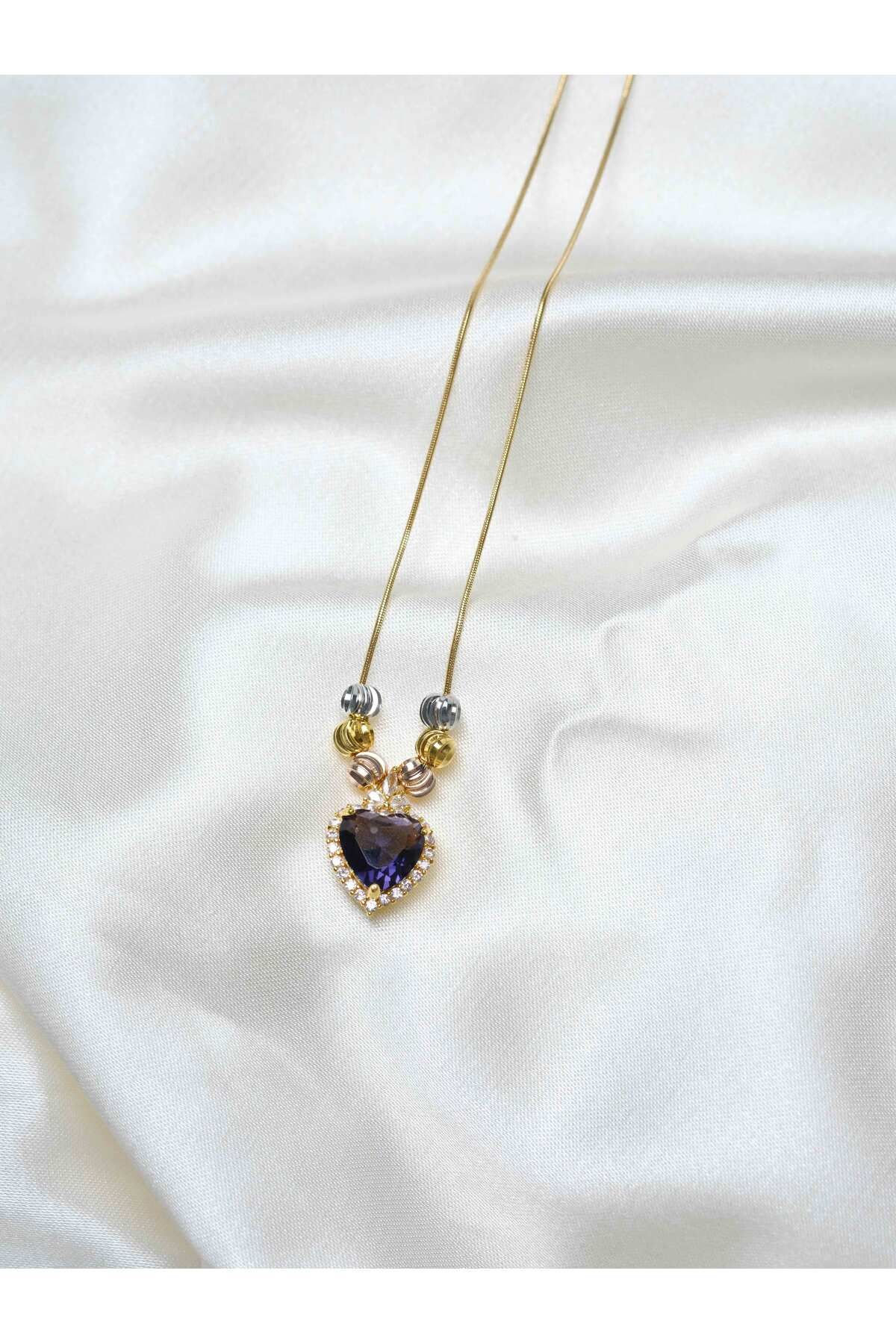 ArdenNova Çelik Altın Lapis Lazuli Kolye