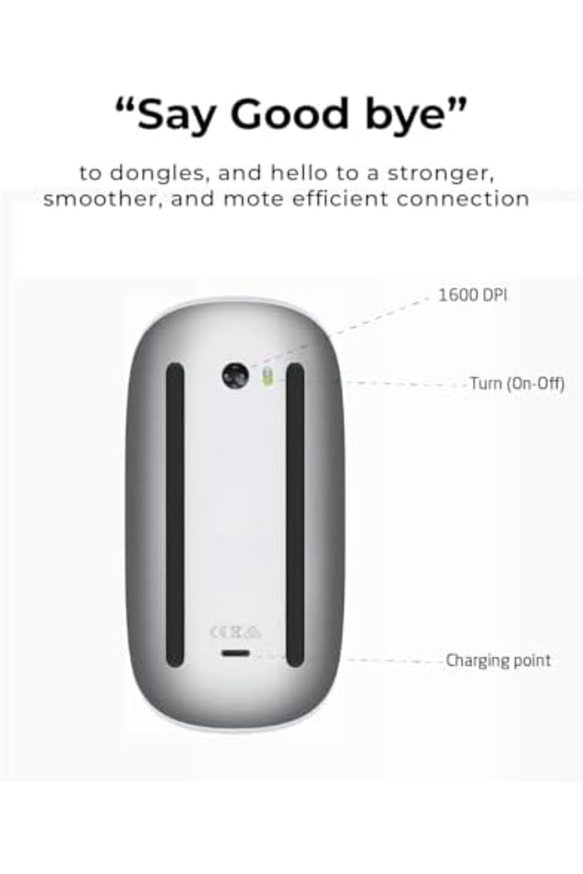 Glassology-Magic Mouse - Black Multi-Touch Surface Rechargeable Wireless Touch Scroll Optical Mouse 5