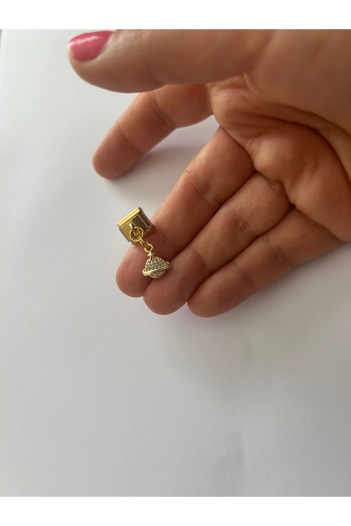 stainles steel ÇELİK GOLD RENK GEZEGEN FİGÜRLÜ ÇHARM