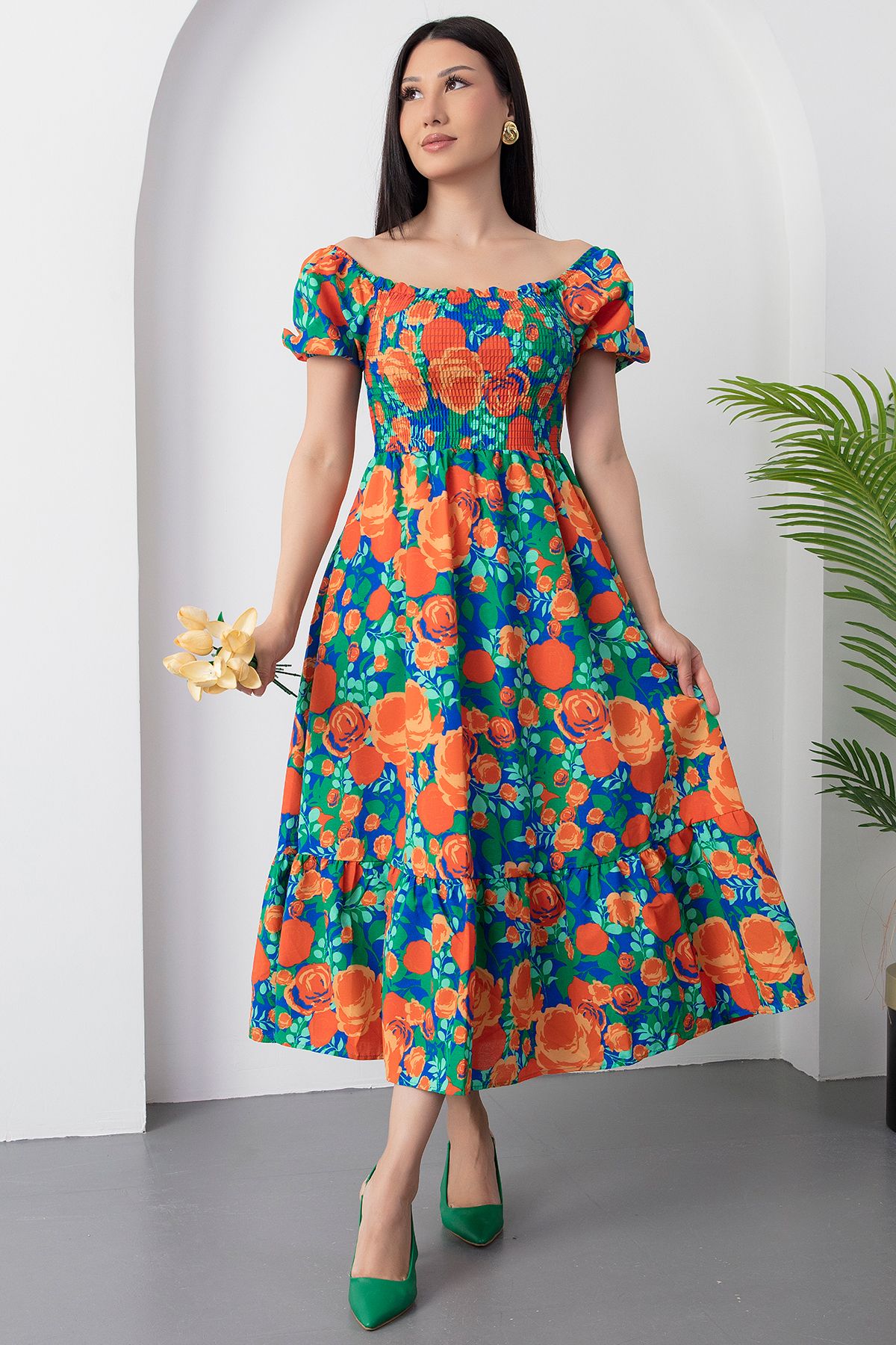 PULLIMM-Gipeli Square Neck Floral Dress Dks1097 3