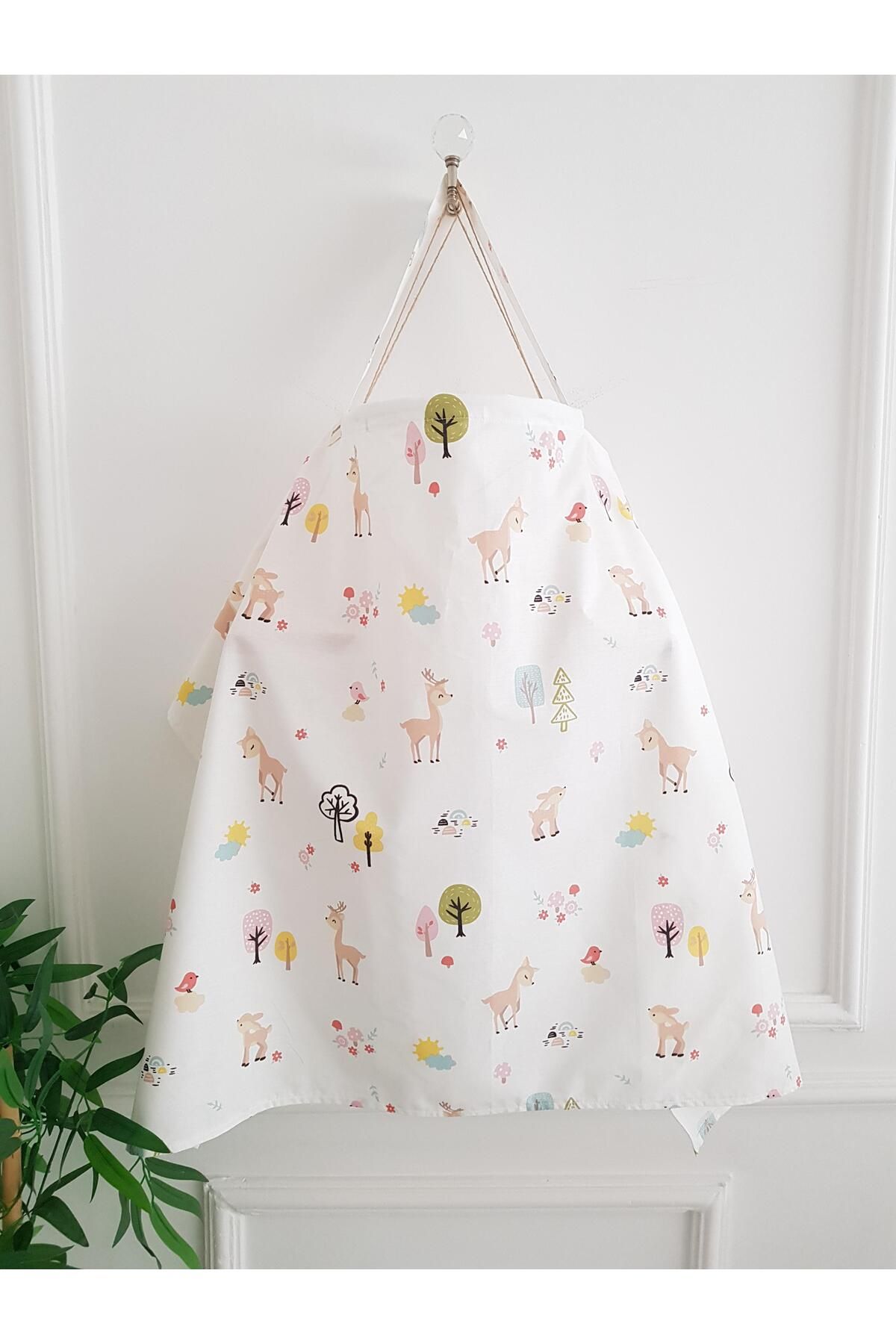 ilkimbebe Ceylanlı Konforlu Balenli Emzirme Önlüğü , Örtüsü - 70x100 Cm , Anne Bebek