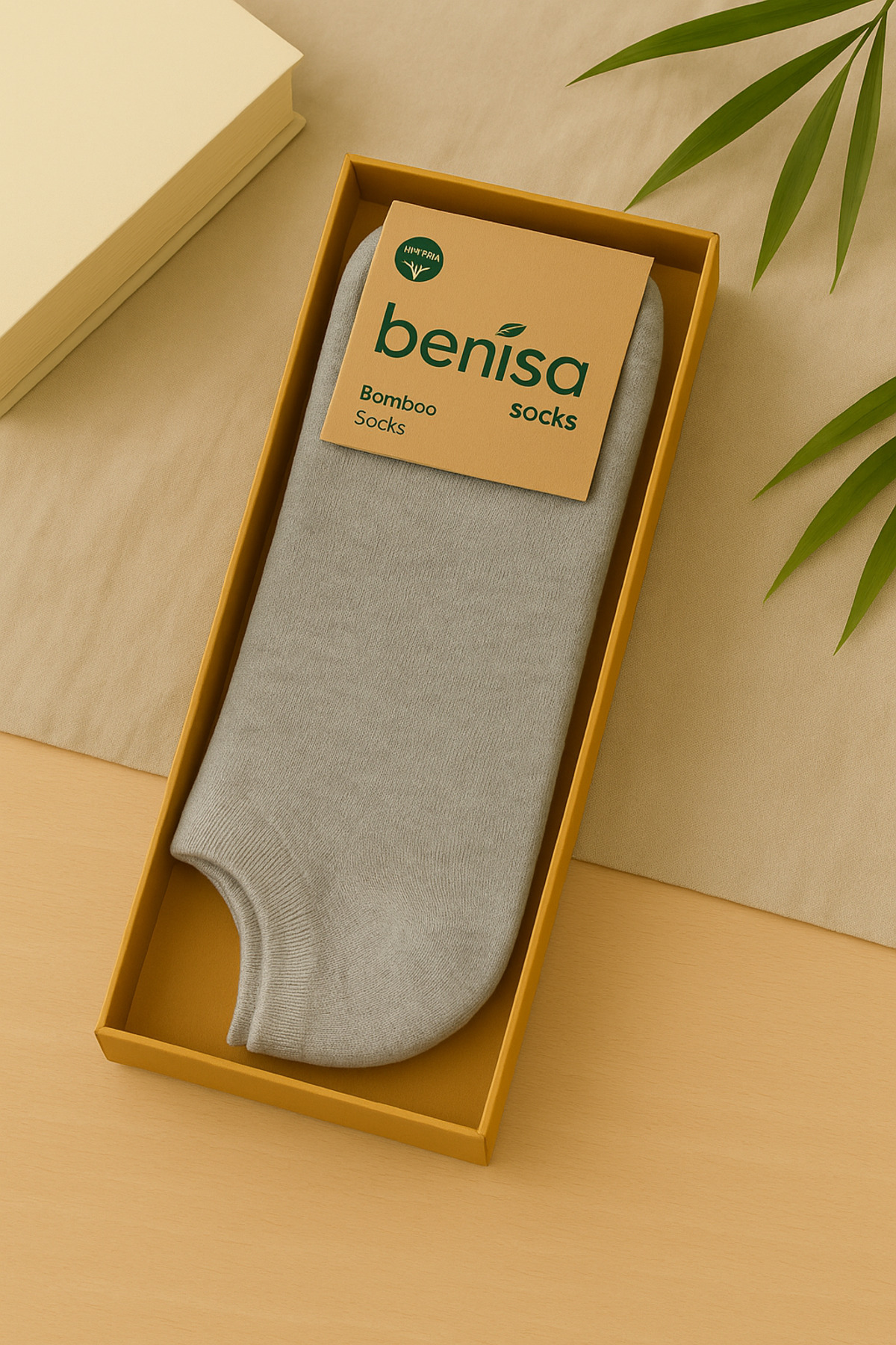 BENİSA ÇORAP 6'lı Bambu Erkek Patik Gri Çorap Dikişsiz Premium Kutulu Antibakteriyel Nefes Alabilen görsel 3