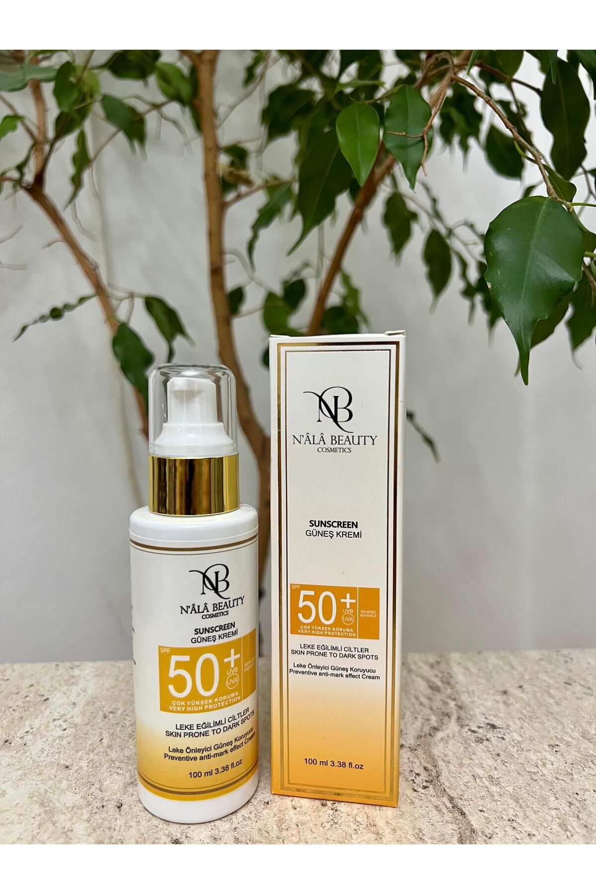 Nala Beauty Cosmetic Organik İçerikli Leke Eğilimli Ciltlere Uygun Güneş Koruyucu Leke Önleyici Güneş Kremi Spf50+ 100ml