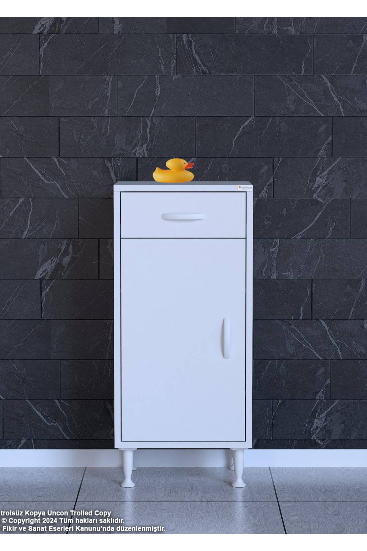 Modilayn 40 x 88 x 32,5 cm’lik 1 Çekmece 1 Kapak 2 RAF 3 Göz Raf,Organizatör Mutfak Dolabı Çok Amaçlı Dolap
