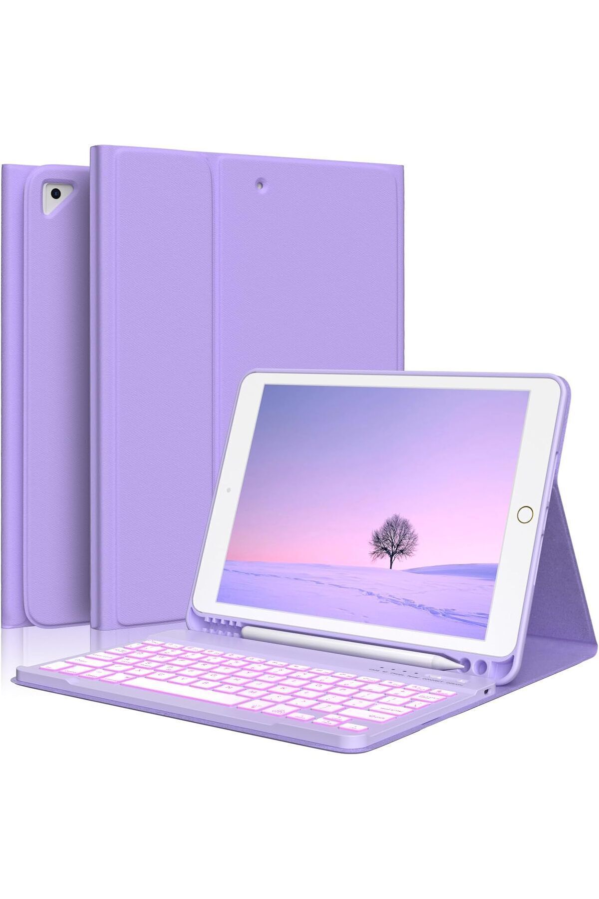 EHZ TEKNOLOJİ iPad 10.2- 10.5 (7-8-9. Nesil) Uyumlu Klavyeli Standlı Kılf