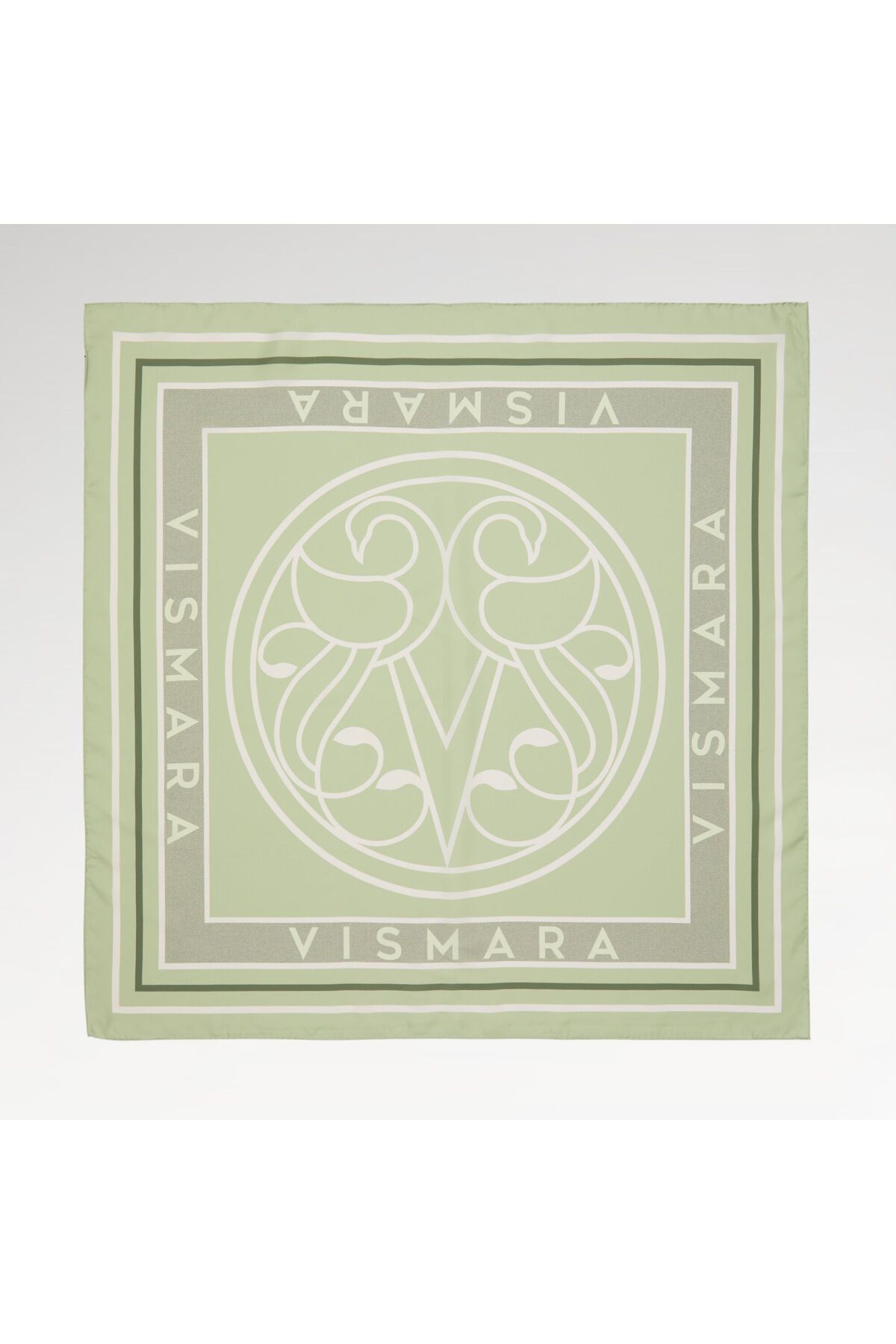 Vismara Mint Vismara Kuğu Desen Twill İpek Eşarp