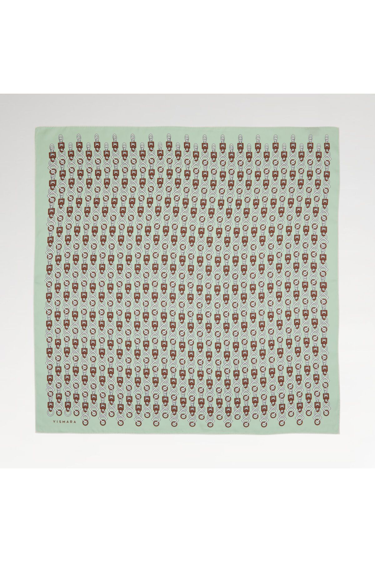 Vismara Su Yeşili Zincir Motif Desenli Twill İpek Eşarp