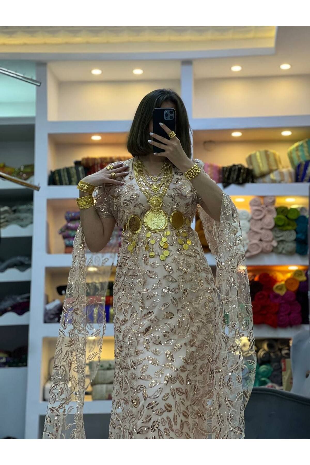 SOLİN YÖRESEL Kadın Yöresel Elbise Düğünlük Kaftan Abiye(Görseldeki Aksesuarlar Dahil Değildir)