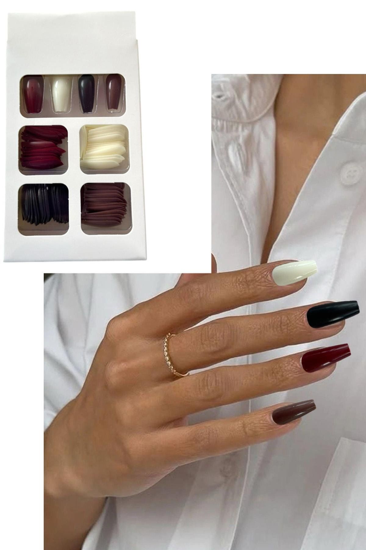 TAKIŞTIR Karışık Renk Takma Tırnak Set