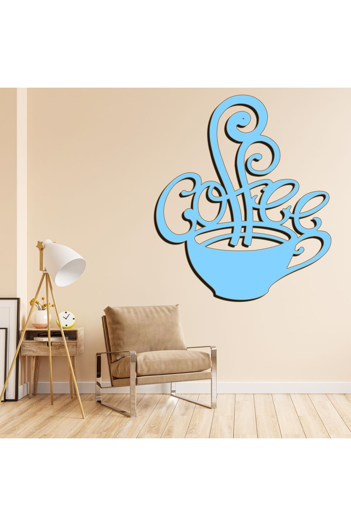 Grand Fine Art Tek Parça Renkli MDF Tablo Kahve Saati