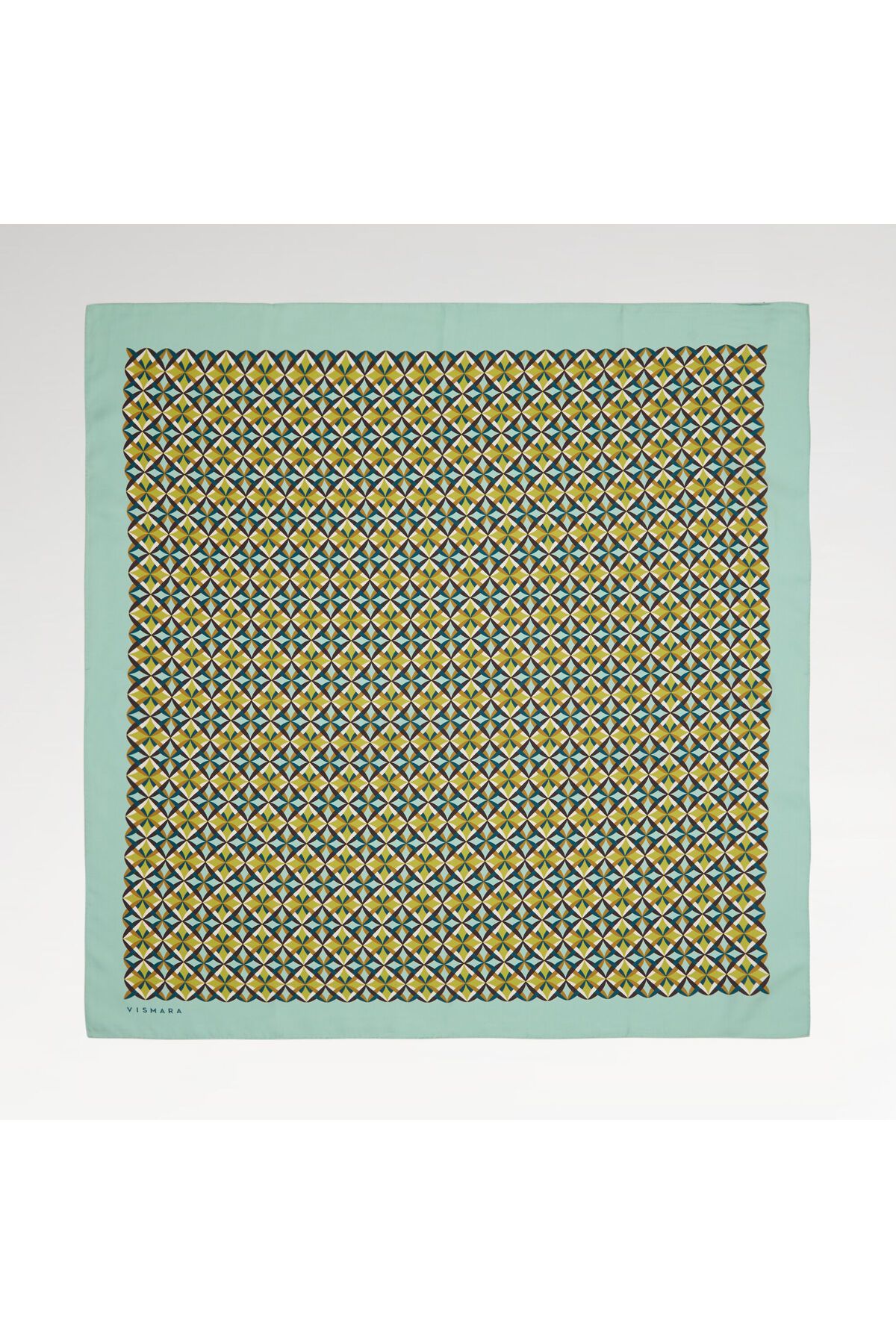 Vismara Mint Diamond Line Retro Desen Twill İpek Eşarp