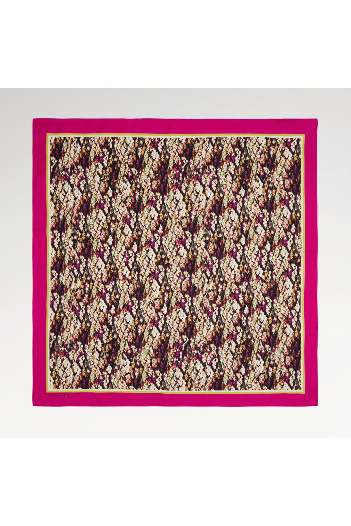 Vismara Fuşya Yılan Desenli Twill İpek Eşarp