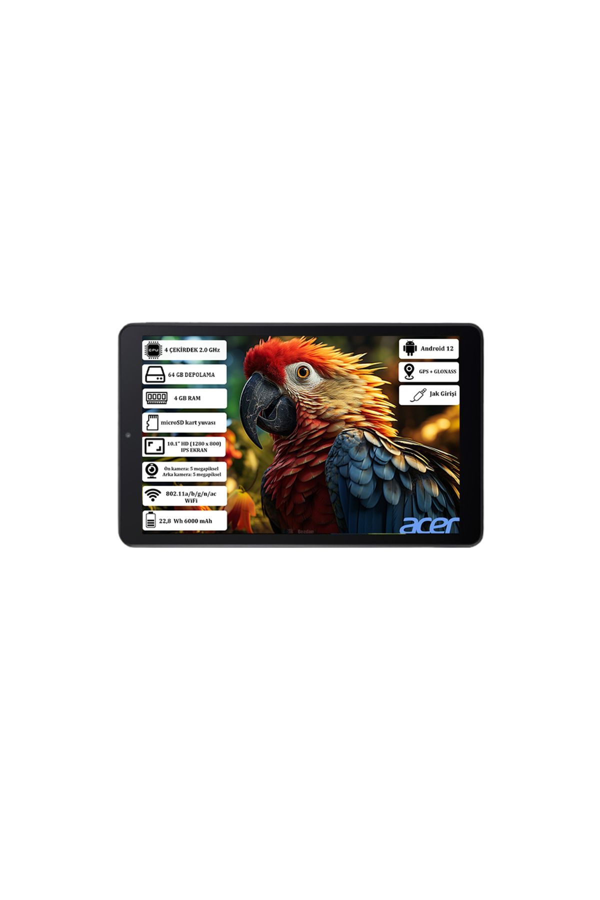 Iconia A10 4 Gb Ram 64 Gb Ssd 10.1" Hd (1280 X 800) Ips Yeni Nesil Android Tablet Nt.lg0ey.001