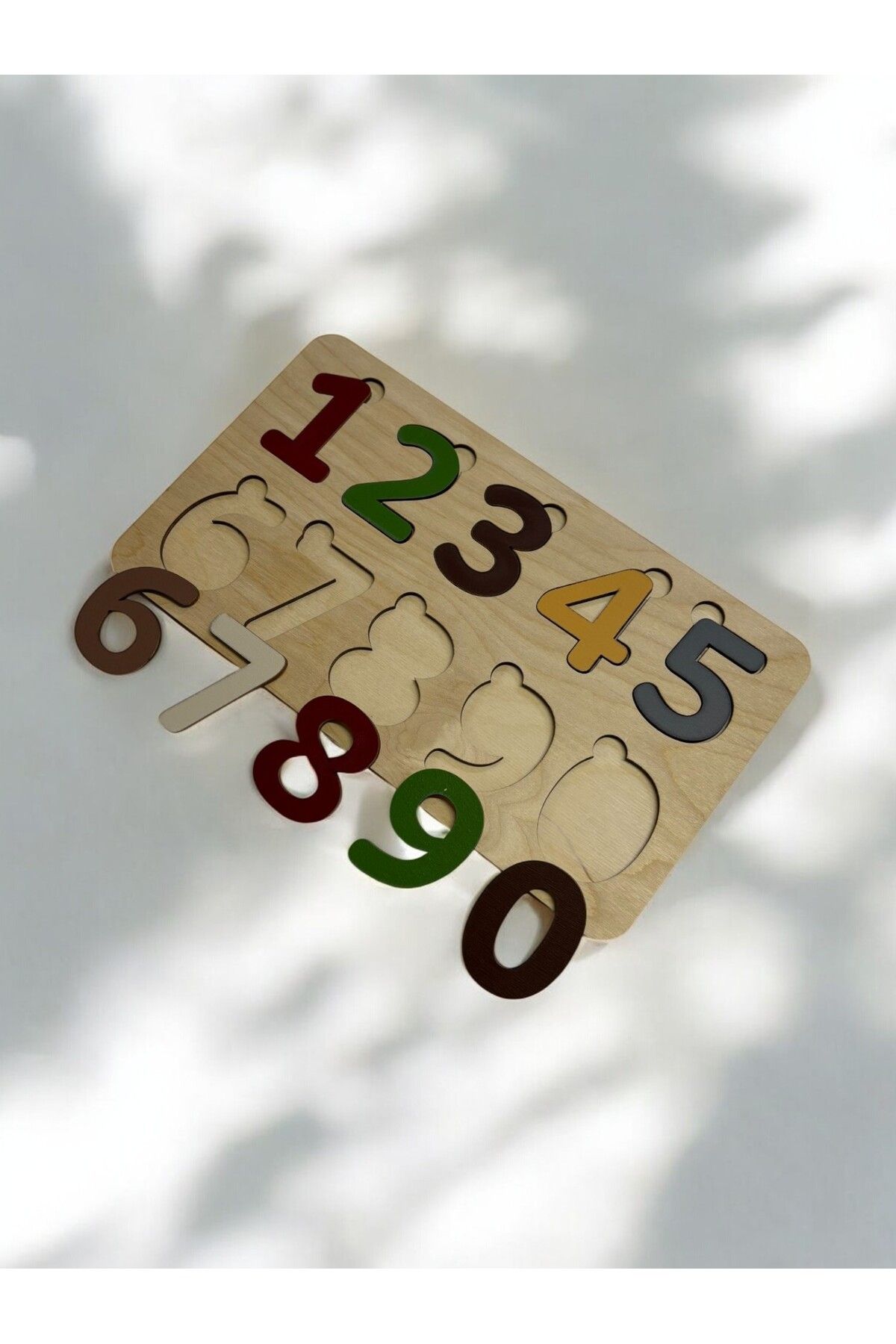 Mind of Toys Rakamlar Dinozor Puzzle, Bul-tak Puzzle, Renkli Puzzle, Rakam Öğrenimi, Montessori Öğrenme