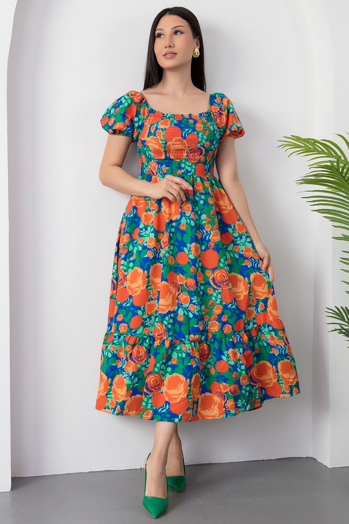 PULLIMM-Gipeli Square Neck Floral Dress Dks1097 6