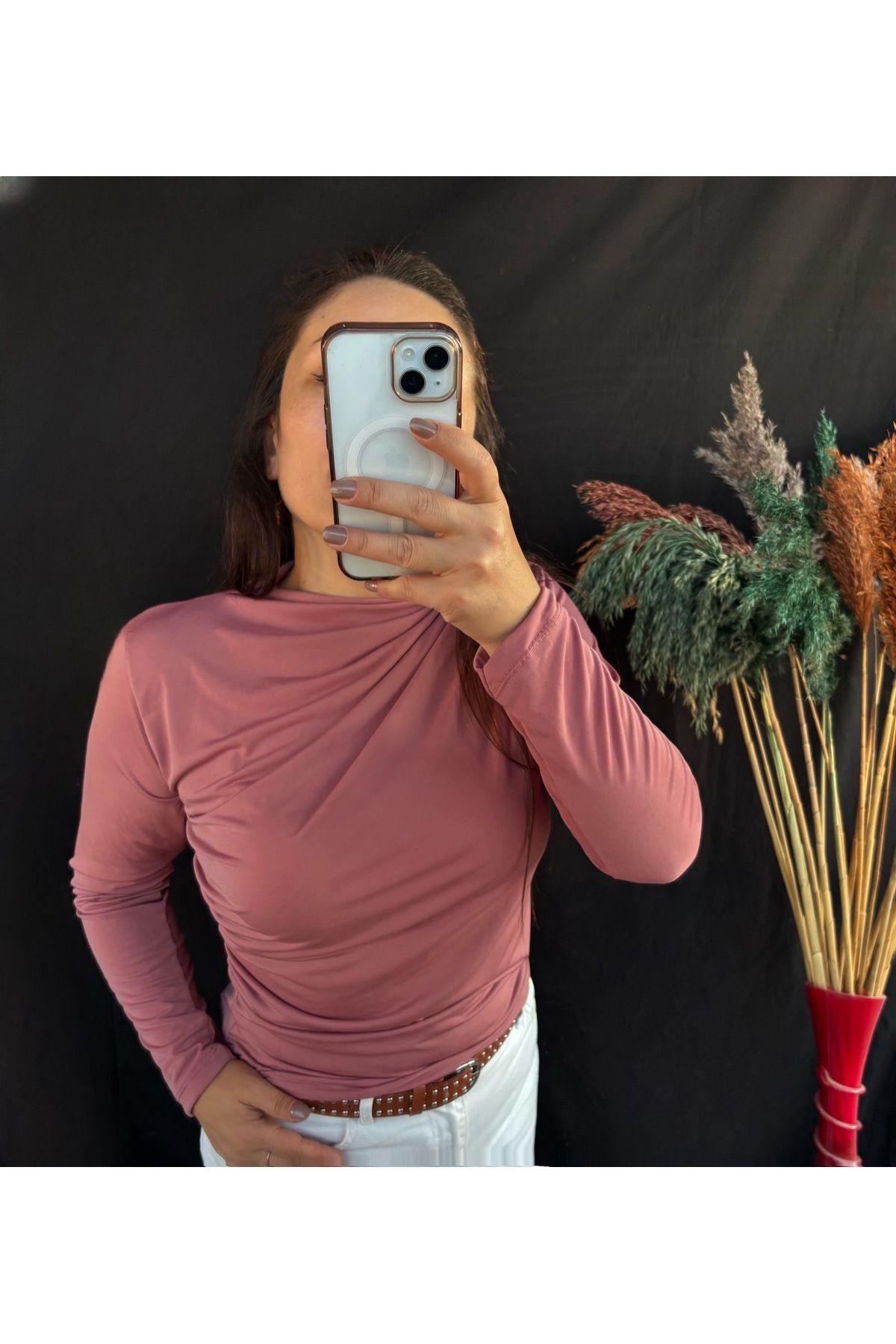 Shopriva Trend büzgülü boğazlı bluz