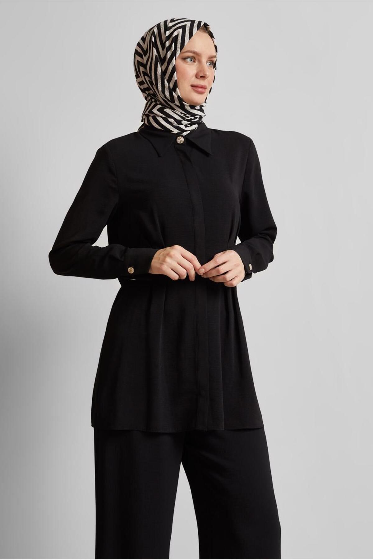 Alvina KETEN GÖRÜNÜMLÜ TUNİK 45426