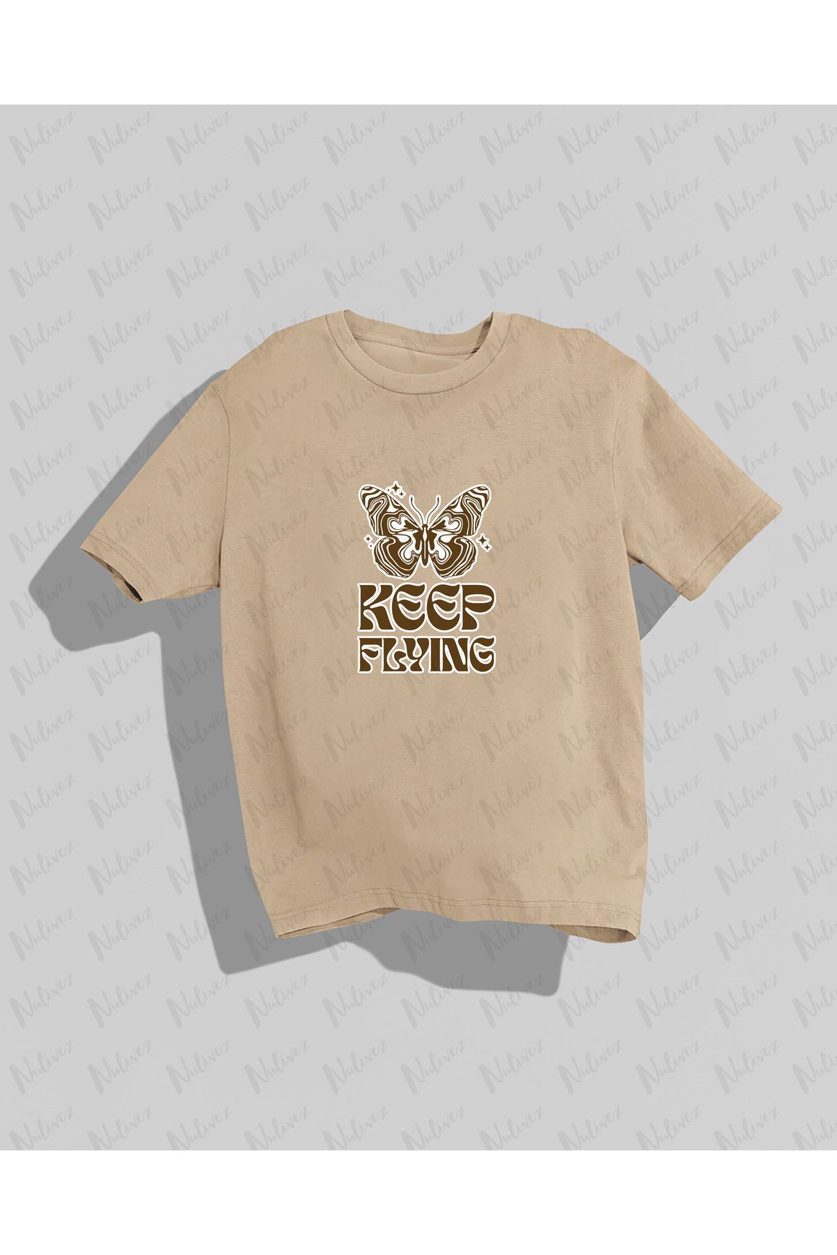 Nulivez Baskılı Yüksek Kalite Kompakt Oversize Kadın T-Shirt