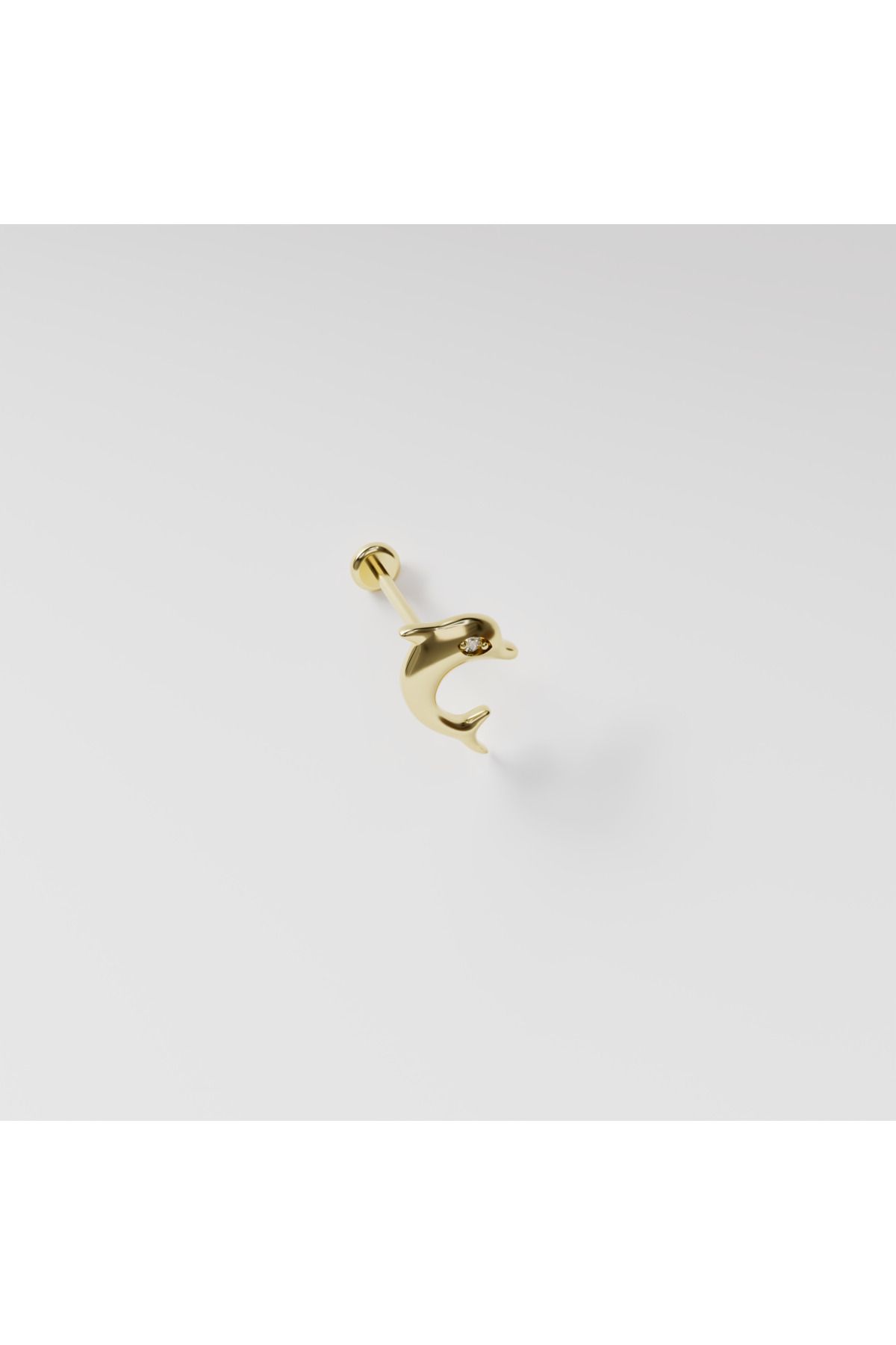 DesignbyKairos 14 Ayar Altın Taşlı Yunus Piercing / Tragus, Helix