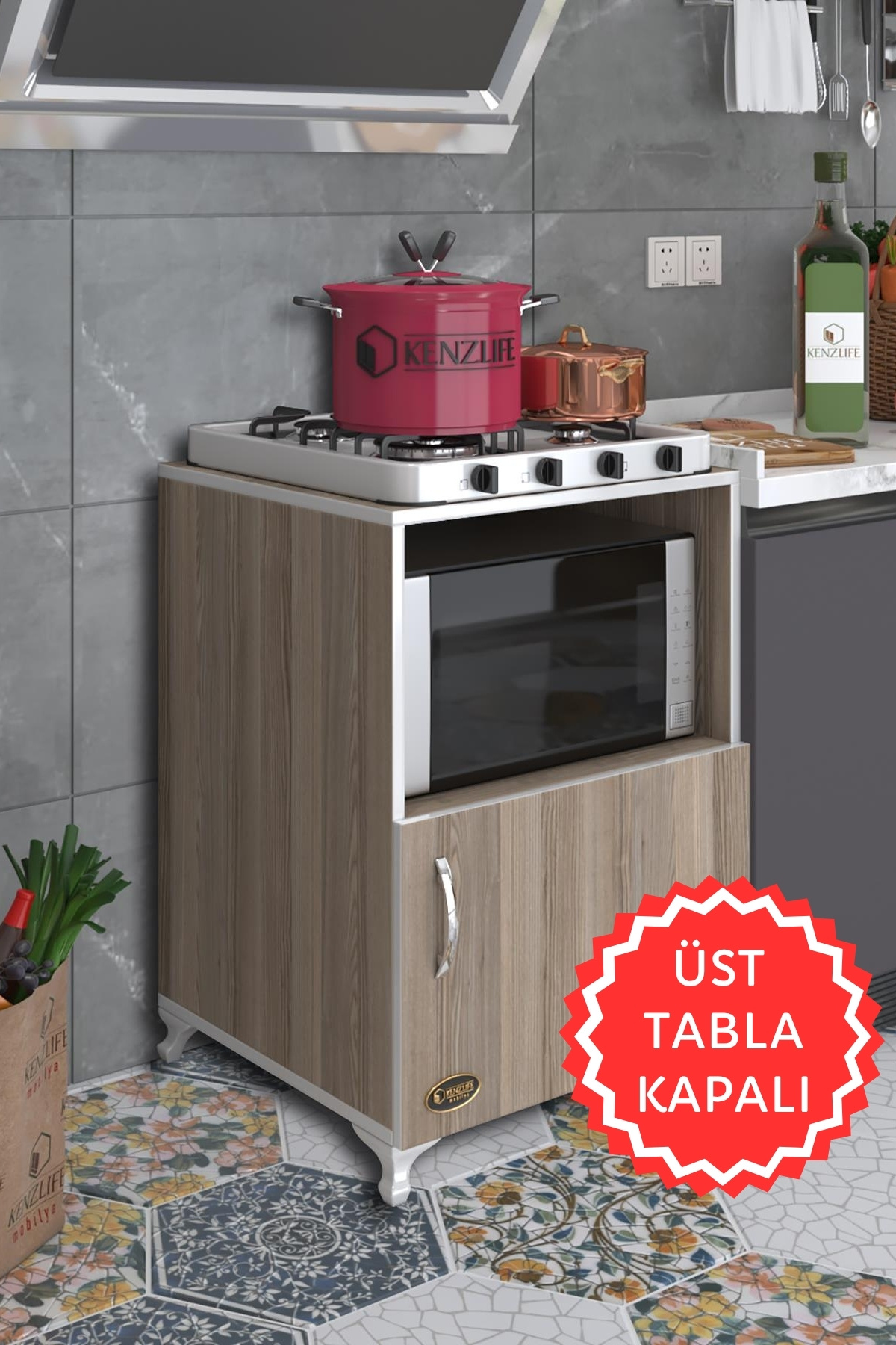 Kenzlife Ocak Dolabı Revbahar Crd 85*60*56 Hazır Mutfak Klasik Set