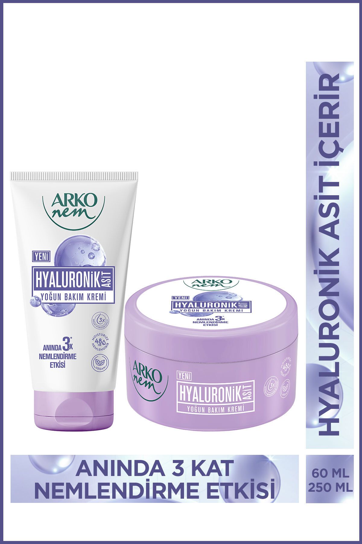 Arko Nem Yoğun Bakım Kremi Hyaluronik Asit 250+60 Ml