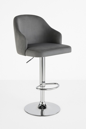 HAUSEBOX Louis Silinebilir Babyface Kumaş - Amortisörlü Bar Sandalyesi (GRİ/K...