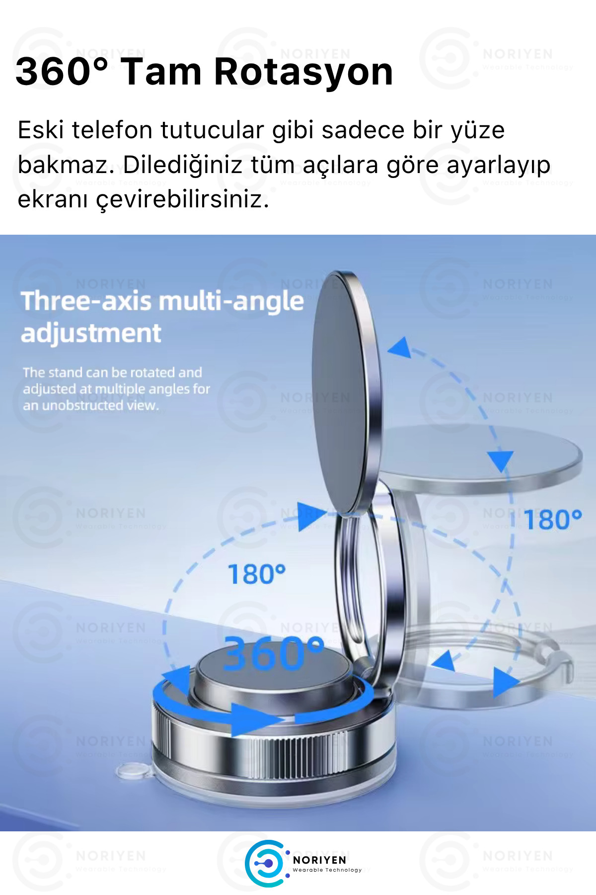 2025 Yeni Model 360 Derece Rotasyon Güçlü Manyetik Vakumlu Ayna Cam Konsol İçin Araba Telefon Tutucu