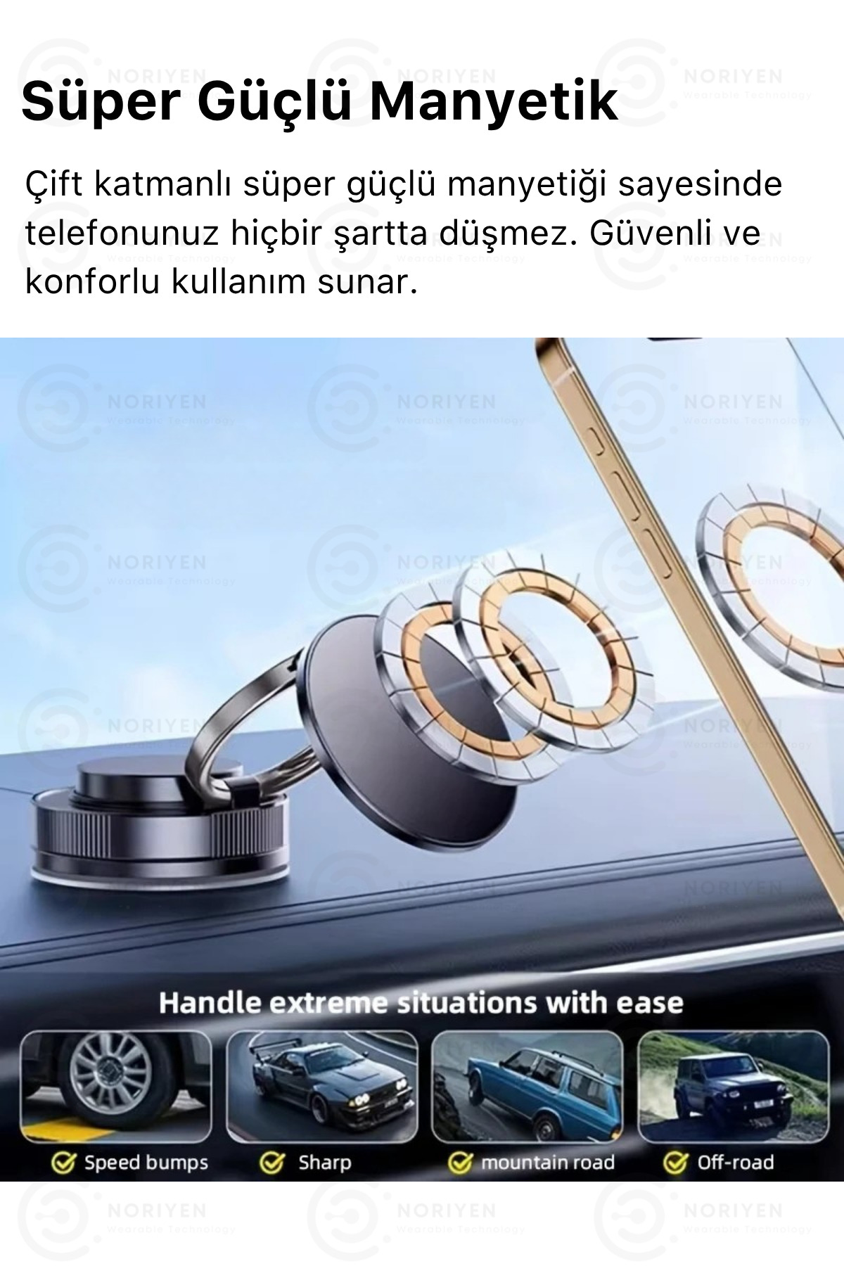 2025 Yeni Model 360 Derece Rotasyon Güçlü Manyetik Vakumlu Ayna Cam Konsol İçin Araba Telefon Tutucu
